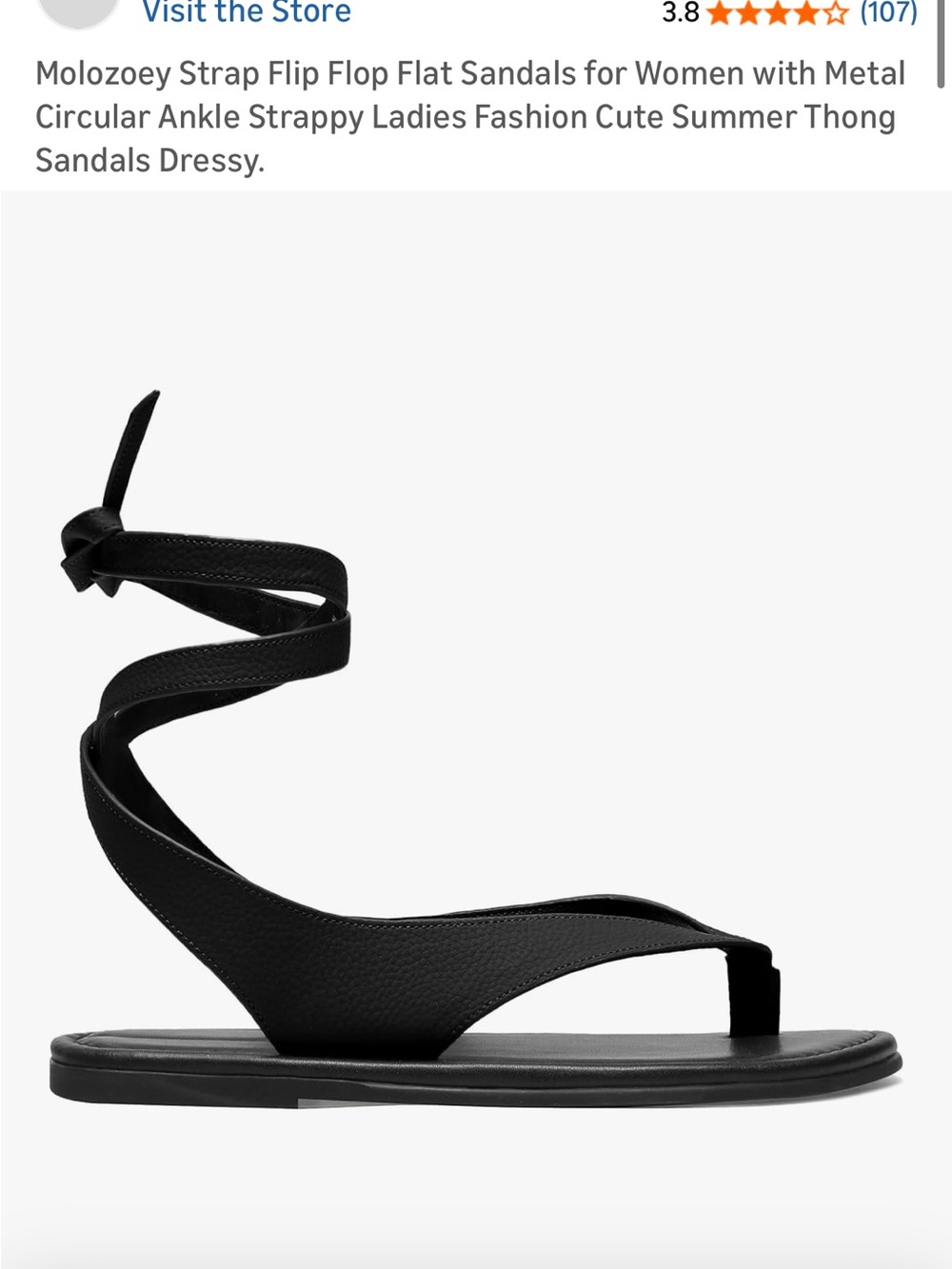 Amazon Black Wrap-Around Ankle Tie Sandals